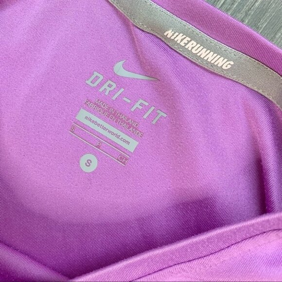 Nike Women's Pro Dri Fit T-Shirt Milner Running Purple Short Sleeve Crew neck - Picture 10 of 13